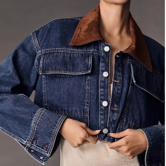 Wanderer Jacket Pilcro White Denim Jacket NWT Anthropologie Pilcro